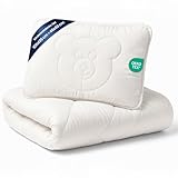 Baby Bettdecke und Kissen Kinderdecke 100x135 cm und Babykissen 40x60 cm - Kinderbettdecke Kinder Bettdecken Set und Decke für Kleinkind Babybett Mikrofaser Weiß Oeko-Tex-Zertifikat