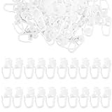 JJUNW 100 Stück Gardinengleiter 10mm, Universal Vorhanghaken Haken für Schiene, Gardinenhaken zum Einhängen Gardinenröllchen Weiß Vorhang Haken für Duschvorhänge Fenstervorhänge Türvorhänge