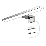 Aourow 30CM LED Spiegelleuchte 5W 500 Lumen,Badezimmer Spiegellampe Kaltweiß 6000K,Badleuchte Edelstahl IP44 Wasserdicht für Spiegel,Kein Flimmern Schrankleuchte 230V für Das Bad