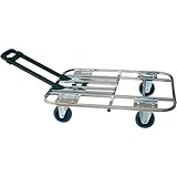 Rollbarer Pritschenwagen, Dolly, zusammenklappbarer Plattformwagen, Edelstahl-Vierkantrohr, ausgehöhlter Plattformwagen mit Teleskophebel(69 * 40-4in)