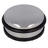 Westcott Türstopper aus Edelstahl | Runder Türstopper mit 1,2kg Eigengewicht | Türschonender Gummiring | Extra rutschfeste Unterseite | ⌀ 10cm, Höhe 4cm | Stabil bei Durchzug | E-19001 00
