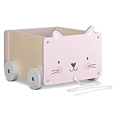 Navaris Spielzeugkiste Kiste Aufbewahrung für Spielzeug - Aufbewahrungsbox für Kinderzimmer - 26,4x20x25,8cm Spielkiste für Kinder - mit Rädern