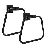 WEKADRIN 2 Stück Mattschwarzer Handtuchhalter aus Edelstahl Wandmontage Ringdesign Platzsparend für Badezimmer Küche Modernes Multifunktionales Handtuchring Aufbewahrungssystem
