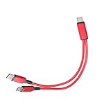 CHIZISX Typ-C auf USB 5-poliges und Typ-C-Splitterkabel, 27 W, 1 auf 2 Stecker, Schnellladekabel für mehrere Geräte
