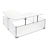 Wiltec Doppel Frühbeet Gewächshaus aus Aluminium, 100 x 120 x 40 cm, Gemüsebeet mit arretierbarem Dach und 3 Flügeln, witterungsbeständig, UV-Schutz