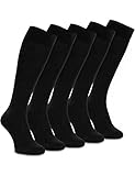 OCERA 5 Paar Kniestrümpfe für Damen & Herren (unisex) in Schwarz 43/46