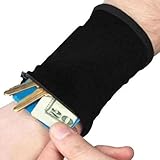 Handgelenkkartenhalter für Herren | Sportliches Stirnband mit Reißverschlusstaschen | Anti-Transpirat-Tasche für Kreditkarten und Bargeld | Laufen, Wandern, Klettern, Männer und Frauen