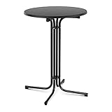 Royal Catering RC-BIS80FB Stehtisch rund klappbar Ø 80 cm schwarz 110 cm hoch Bistrotisch Gastronomie