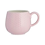 Mason Cash Geprägte Steingut Tasse | Pink | 350 ml | Cappuccino Tassen mit Wabenmuster | Spülmaschinen- und mikrowellengeeignet | Steingut Kaffeebecher | Kaffeetassen Vintage