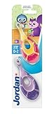 Jordan ® | Step 1 Baby Zahnbürste | Baby Zahnbürste 0-2 Jahre | Die Original Kleinkindzahnbürste mit extra weichen Borsten und weichem Beißring für Babygummis und Easy Grip | Rosa und Lila | 2-pack