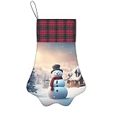 Bkdogkt Socken mit niedlichem Schneemann-Druck, für Hunde und Katzen, Pfotenmotiv, Urlaubszubehör, Weihnachtsdekoration, Geschenk, Leckerlis