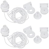 2 Kit Rollo Halterung 25mm, Rollo Ersatzteile Halterung Fenster, Verdunkelungsrollo Doppelrollo Montageset, 2 m Kette und Rollo Reparatursatz für Seitenzugrollo Klemmträger