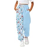 Weihnachten Jogginghose Kinder Mädchen Weihnachtsdesign Stretch Herbst Winter Hose Weihnachtshose High Waist Cargo Jogging Pants Frauen Sporthose Hosen Loose Bequem Freizeithose Sweatpant