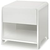 Awhtixbo 2er-Set Nachttisch Weiß, Beistelltisch mit Schublade, 50x47x39 cm, Nachtschrank für Boxspringbett, Beistellschrank für Wohnzimmer Schlafzimmer