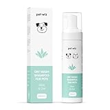 Trockenwasch - Shampoo für Haustiere - Beruhigend & Desodorierend, Natürliche Inhaltsstoffe, Schnell Trocknend & Kein Ausspülen Erforderlich (Aloe Vera und Haferflocken)