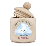 polar-effekt Milchzahndose für Kinder personalsiert mit Namen Geschenk-Idee - Geburtstagsgeschenk für Jungs & Mädchen - nachhaltig gefertigt - Motiv Wolke