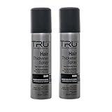 Tru Haarverdichter Spray Schwarz - 2x 100ml Haarauffüller für Männer und Frauen, Sofort-Effekt Haarverdichtung, Kaschiert Haarausfall und lichtes Haar