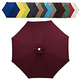 Ersatz-Sonnenschirm-Überdachung für Terrassenschirm, 6/8 Rippen, wasserdicht, UV-Schutz, atmungsaktives Tuch, waschbar, 200/270/300 cm