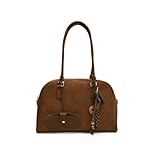 Gyios Handtasche Großgröße Frauen Bowling -Taschen Wildleder Großkapazität Schulter -Crossbody -Tasche Mit Langem Gurt Luxusdesigner Handtaschen-braun-40x25x13cm