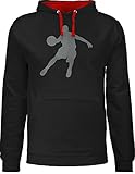 Shirtracer Basketball Trikot Ersatz Training - Basketballspieler - M - Schwarz/Rot - Hoodie schwarz - JH003 - Hoodie zweifarbig und Kapuzenpullover für Herren und Damen