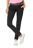 Urban Surface Damen Chino Stoff-Hose mit Flecht-Gürtel Black L