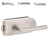 Glastürschloss 'D' UV (unverschließbar) Edelstahl matt, mit vielen Drückern zur Auswahl - New Orleans