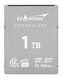 Exascend Essential Pro CFexpress 4.0 Typ B, 1 TB, 3.350 MB/s, Schreibgeschwindigkeit: 3750 MB/s, Lesen, VPG400 zertifiziert, makellose 8K- und 12K-Videoaufnahme bei 120 fps