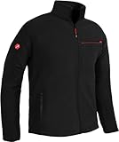 ACE Fleece-Jacke - warme Outdoor-Jacke für Männer - Herren-Jacke ohne Kapuze - Reißverschluss & drei Taschen - Schwarz - XXL