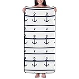 Baumwoll-Badetücher für Badezimmer – Anker Mikrofaser-Handtücher für Körper-Badetücher, schnell trocknendes Strandtuch, weiches Duschtuch für Reisen, Strand, Zuhause, 68,6 x 140,9 cm