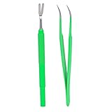 Fictory Zeckenentferner Kit für Hunde Profi Edelstahl Werkzeug für Katzen & Menschen 2 Stück Set Grün