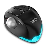 Zeerkeer Kabellose Maus Ergonomische und komfortable Bluetooth Trackball Maus, wiederaufladbare Maus 8 Tasten, 4800DPI, 3 Geräteanschlüsse, einfache Daumensteuerung Kompatibel mit PC, Mac, Windows