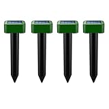 4X Solar Maulwurfabwehr,Ultrasonic Solar Maulwurfschreck,Wühlmausschreck, Wühlmausvertreiber,Mole Repellent,Maulwurfbekämpfung,Draußen Rasen Gartenhöfe Maulwurfbekämpfung -Square
