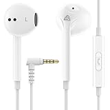 LUDOS Zenith Kopfhörer In Ear Kopfhörer mit Kabel und Mikrofon, 2-Jahre Garantie, In Ear Ohrhörer, 3,5 mm Klinkenstecker Earbuds, Satte Bässe Earphones, Headphones für iPhone, iPad, Samsung - Weiß