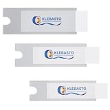 KLEBASTO Beschriftungsfenster selbstklebend | Selbstklebetaschen inclusive Einsteckschilder | Etikettenhalter zum kleben für Regale,Mappen,Ordner | schmale Seite offen (24, 25mm x 75mm)