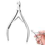 2 Stück Nagelhautschere Nagelhautschneider-Professionelle Nagelhautschere aus Edelstahl Fein zum Entfernen überschüssiger Haut an Fingern und Zehen, hochwertige Hautzange mit scharfem und glatt
