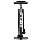 Hycline Fahrradpumpe, Luftpumpe 150 PSI Hochdruck Standpumpe, Handpumpe für alle Ventile - Presta, Schrader, Dunlop, Auto, Französisches Ventil, für Bike, Reifen, Ball, Luftkissen