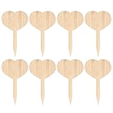 SEWACC 20 Stück Teiliges Bambus Pflanzenetiketten Herzform Khaki Langlebige Pflanzenstecker zum Beschriften Robuste Gartenmarkierung für Blumen und Kräuter im Garten und Gewächshaus