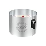 Sallys Mini Tortenring 10 cm - Durchmesser Verstellbar 12-18 cm - Backform aus Rostfreiem Federbandstahl - Innovativer Klemmverschluss - Spülmaschinenfest