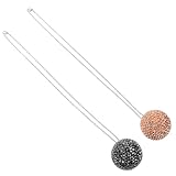 LOORGVEL 2 Stück Strass Rückspiegel Anhänger Auto Spiegeldeko Kugeln in Kristall Gelb und Schwarz zum Aufhängen für Fahrzeug Innenraum