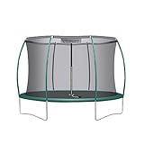 Ultrasport Deluxe Trampolin Outdoor Kinder Belastbar bis 150 KG I Komplettset mit Sicherheitsnetz, Randabdeckung & Montagesatz I Bodentrampolin Gartentrampolin, Trampolin 305 cm