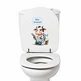 GRAZDesign WC Deckel Aufkleber Bitte setzen Witziger Lustiger DIY Badezimmer Wandtattoo Sticker Toilette Aufkleber Tür für Wandaufkleber