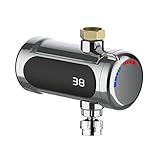 Durchlauferhitzer aus Edelstahl, kleiner Durchlauferhitzer mit Heizspirale, 3000 W, kompakter universeller für Küchenspüle, flexibel für Garten, Werkstatt, Terrasse, Wohnwagen