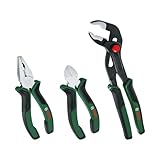 Bosch Zangen-Set, 3-teilig (hochwertige, präzise, langlebige Zangen: 160mm Seitenschneider, 180mm Kombinationszange, 250mm Wasserpumpenzange; ergonomischer Softgrip) - Amazon Edition