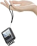 Kleine Solar Portable Externe Akkus Handyakkus 15000mAh Compact Power Bank mit eingebauten 4-Kabeln, Taschenlampe,Charger Schnellladung Mini Batterie Portable Ladegerät für iPhone Samsung, Huawei et