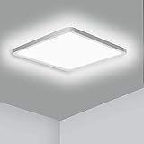Ouyulong Led Deckenleuchte Flach Quadrat Deckenlampe 24W Weiß 5000K 2600LM Led Lampen Led Deckenbeleuchtung für Badezimmer Schlafzimmer Wohnzimmer Küche Bad Keller Balkon,Ultra Dünn Ø 230*H25mm IP44…