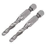 sourcing map 2 Stück Kombinierter Bohrer M5x0,8 Gewindebohrer TiAlN Beschichteter Cobalt Spiralschneide Bohrwerkzeug Ersatz