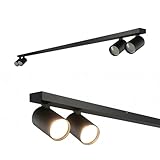 EDO Deckenstrahler GU10 MALGA LINE, 4 Flammig, Deckenlampe Schwarz, Drehbar Spotbalken, Deckenleuchte Schwenkbar, Wandlampe Innen, Wandstrahler Spot Downlight Lampe für Schlafzimmer Küche Wohnzimmer