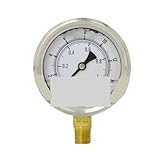 Druckmessung 0–15 PSI, 2,5 Zoll Vorderseite, 1/4 Zoll NPT untere Halterung
