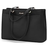 LOVEVOOK Laptoptasche Handtasche Damen 15,6 Zoll, Wasserdicht Arbeitstasche Groß Schultasche Shopper Business Tasche Aktentasche Lehrertasche, Leder Tote Bag Notebooktasche für Büro Uni