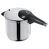 WMF Perfect Premium Schnellkochtopf Induktion 6,5l, Dampfkochtopf 22 cm, Cromargan Edelstahl poliert, 2 Kochstufen, All-In-One-Drehknopf